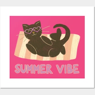 Summer vibe cat Posters and Art